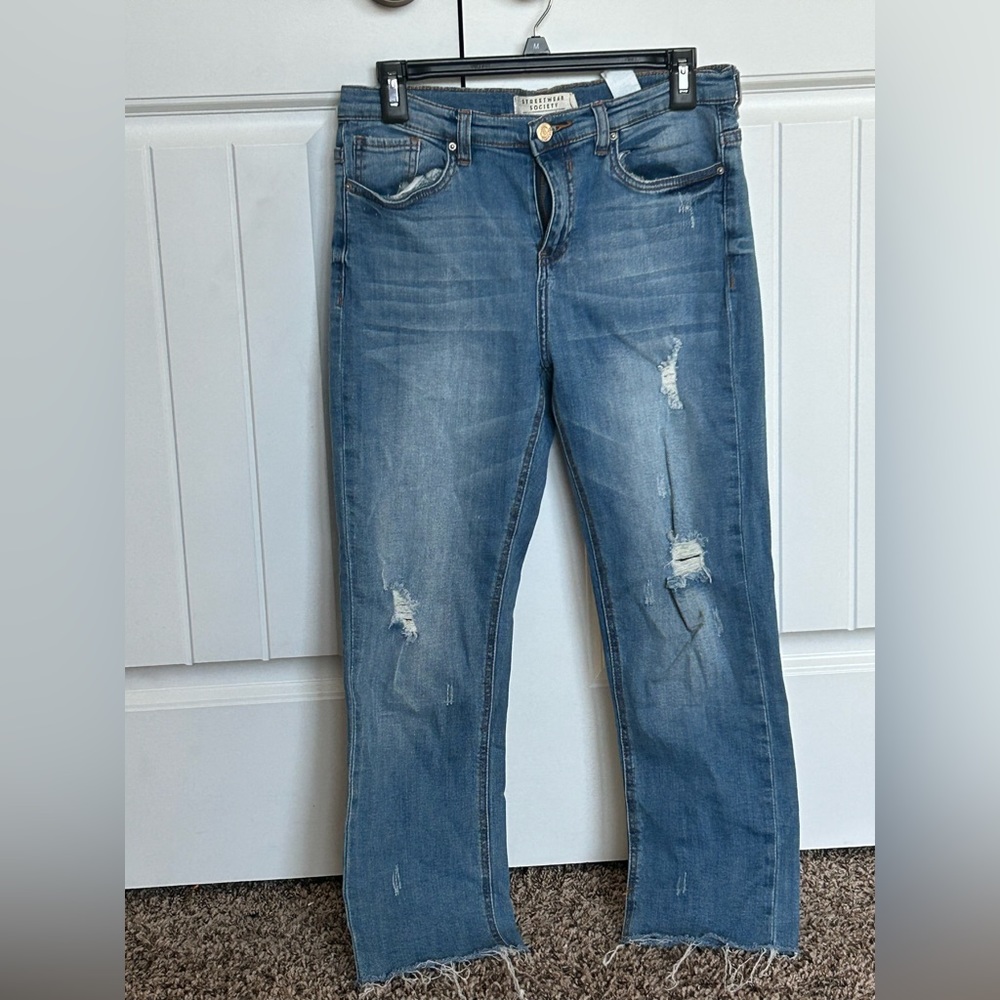 Streetwear Society High-Rise Cropped Flare Jeans